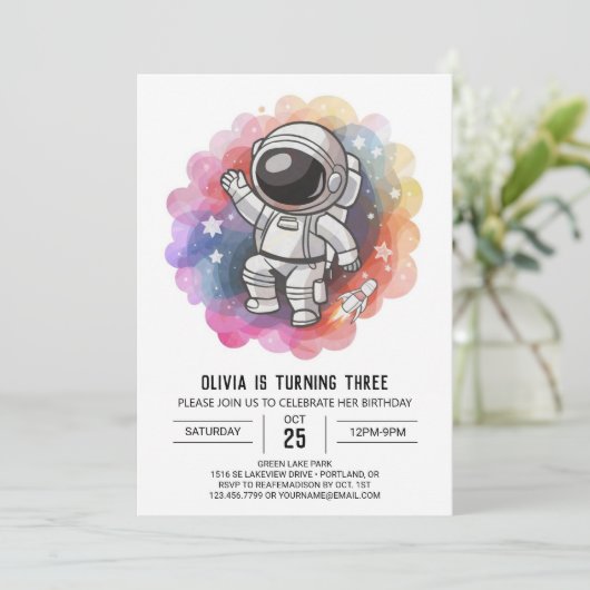 ガールズロケットエレガンスアグレガンスアソートアソシット誕生日 招待状 (スタンド正面)