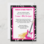 ガールズロッカーギターヒーロー誕生日パーティーへの招待 招待状 (正面)