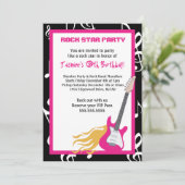 ガールズロッカーギターヒーロー誕生日パーティーへの招待 招待状 (スタンド正面)