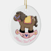 ガールズロッキングホースベビーの初めてのクリスマス セラミックオーナメント (右)