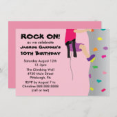 ガールズロックウォール登山誕生日パーティー 招待状 (正面/裏面)
