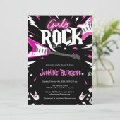 ガールズロックベビーシャワー招待状、ギター招待状 招待状 (スタンド正面)