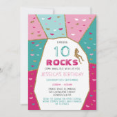 ガールズロック登山誕生パーティーの招待 招待状 (正面)