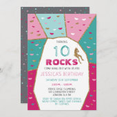 ガールズロック登山誕生パーティーの招待 招待状 (正面/裏面)