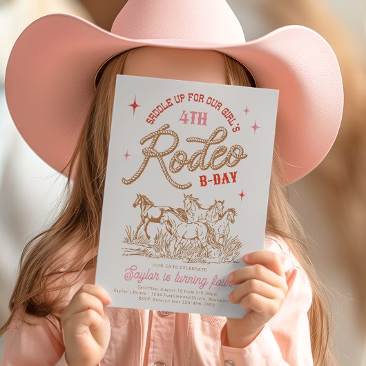 ガールズロデオ誕生日パーティーの招待状 招待状