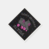 ガールズローラースケート誕生日 スタンダードカクテルナプキン (角)