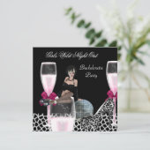 ガールズワイルドナイトアウトピンクシューズシャンパン 招待状 (スタンド正面)