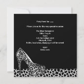 ガールズワイルドナイトアウトピンクシューズシャンパン 招待状 (裏面)