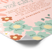 ガールズワイルドフラワーデイジーフォト誕生日ウェルカムサイン ポスター (角)