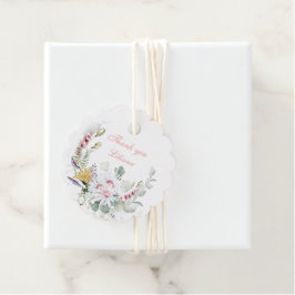 ガールズワイルドフラワーベビーイン開花ベビーメッセージカード フェイバータグ