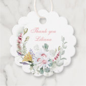 ガールズワイルドフラワーベビーイン開花ベビーメッセージカード フェイバータグ (正面)