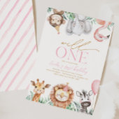 ガールズワイルドワンアニマルパーティの招待状 招待状