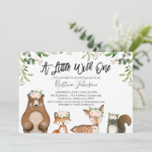 ガールズワイルドワンウッドランドベビーシャワー招待状 招待状 (スタンド正面)