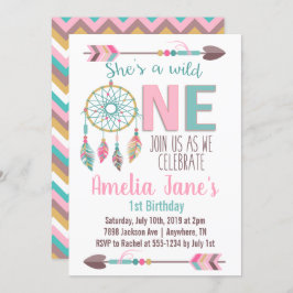 ガールズワイルドワンファースト誕生日招待状 招待状