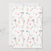 ガールズワンガース間抜け1st誕生日パーティーピンク 招待状 (裏面)