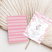 ガールズワンガ間抜けースピンクコケット誕生日 招待状