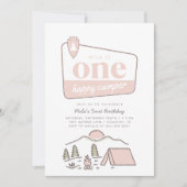 ガールズワンハッピーキャンパーパークエクスプローラー1st誕生日 招待状 (正面)