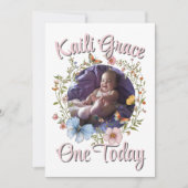 ガールズワンバースデー春バタフライ招待状 招待状 (正面)