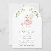 ガールズワン間抜けグース1歳の誕生日パーティー 招待状 (正面)