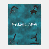 ガールズ体操イベントエメラルドパーソナライズされた フリースブランケット (正面)