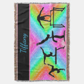 ガールズ体操イベントカラフルブランケット スローブランケット (正面縦)