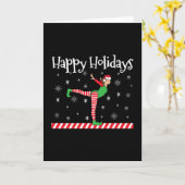 ガールズ体操クリスマス小妖精や小人 カード (黄色い花)