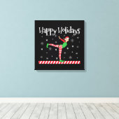 ガールズ体操クリスマス小妖精や小人 キャンバスプリント (インサイチュ (ウッドフロア))