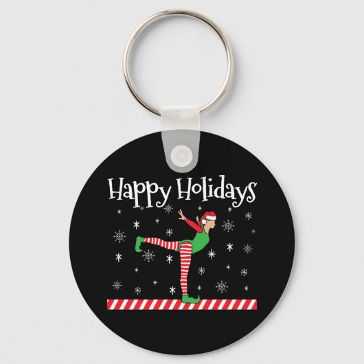 ガールズ体操クリスマス小妖精や小人 キーホルダー (正面)