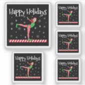 ガールズ体操クリスマス小妖精や小人 シール (正面)