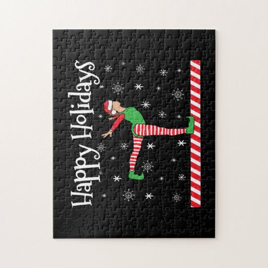 ガールズ体操クリスマス小妖精や小人 ジグソーパズル (縦)