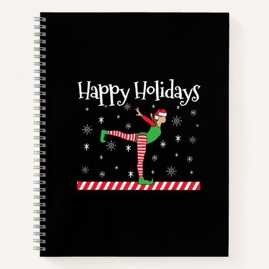 ガールズ体操クリスマス小妖精や小人 ノートブック (正面)