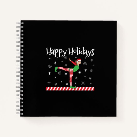 ガールズ体操クリスマス小妖精や小人 ノートブック (正面)