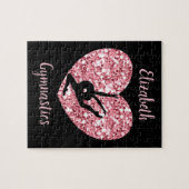 ガールズ体操バラ金ゴールド パーソナライズされた ジグソーパズル (横)