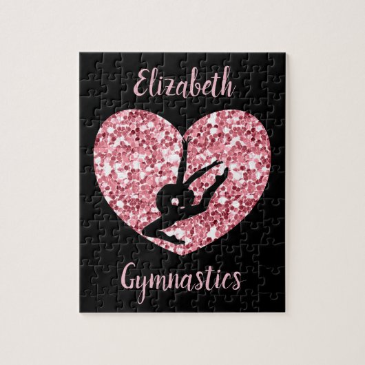 ガールズ体操バラ金ゴールド パーソナライズされた ジグソーパズル (縦)