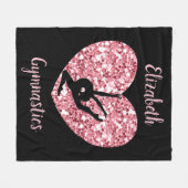 ガールズ体操バラ金ゴールド パーソナライズされた フリースブランケット (正面(横))