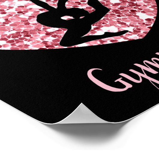 ガールズ体操バラ金ゴールド パーソナライズされた ポスター (角)