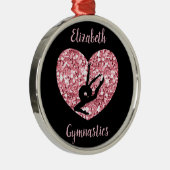 ガールズ体操バラ金ゴールド パーソナライズされた メタルオーナメント (右)