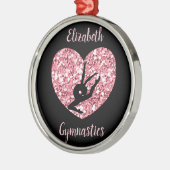 ガールズ体操バラ金ゴールド パーソナライズされた メタルオーナメント (左)