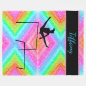 ガールズ体操バーカラフルフリースブランケット フリースブランケット (正面(横))