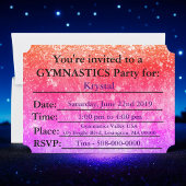 ガールズ体操バースデーパーティーカスタム招待状