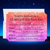 ガールズ体操バースデーパーティーカスタム招待状