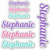 ガールズ名前をカスタムするビニールデカールキッズ シール (正面)