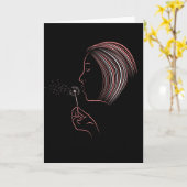 ガールズ吹ダンデロンのグリーティングカード カード (黄色い花)