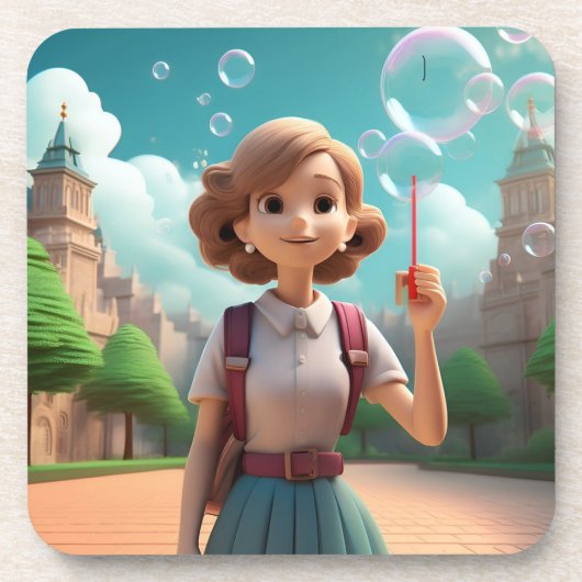 ガールズ吹バブル雲コースターセット コースター (正面)