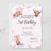 ガールズ女性のカーボーイ誕生日招待状 招待状 (正面)