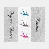 ガールズ姿スケーターシルバースパークルフリースブランケット フリースブランケット (正面(横))