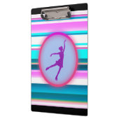 ガールズ姿スケートで滑るストライプ クリップボード (左)