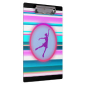 ガールズ姿スケートで滑るストライプ クリップボード (右)