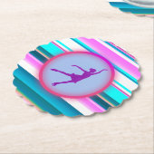 ガールズ姿スケートで滑るストライプ ペーパーコースター (アングル)