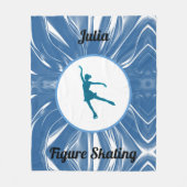 ガールズ姿スケートで滑るフリースブランケット フリースブランケット (正面)